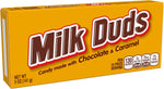 Hershey Milk Duds chewy caramel and chocolate drops packaging details