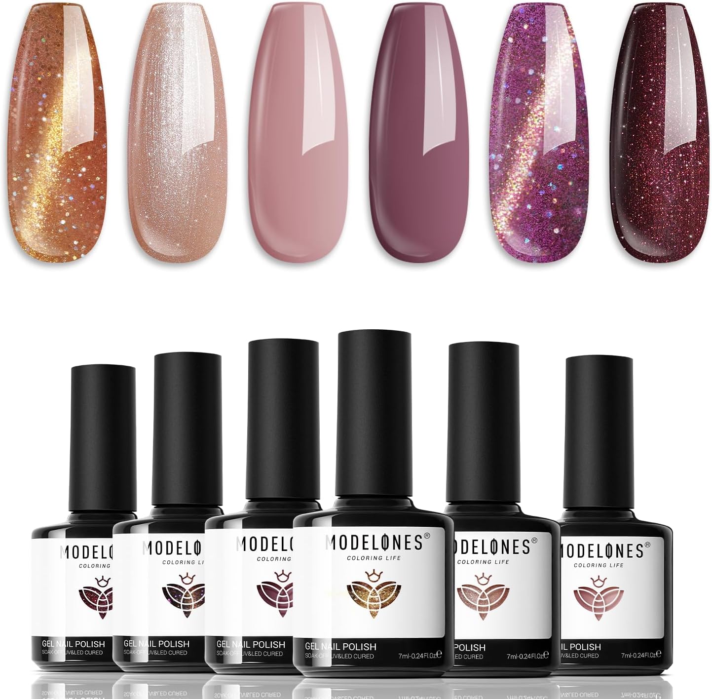 Modelones fall gel nail polish set front view in box