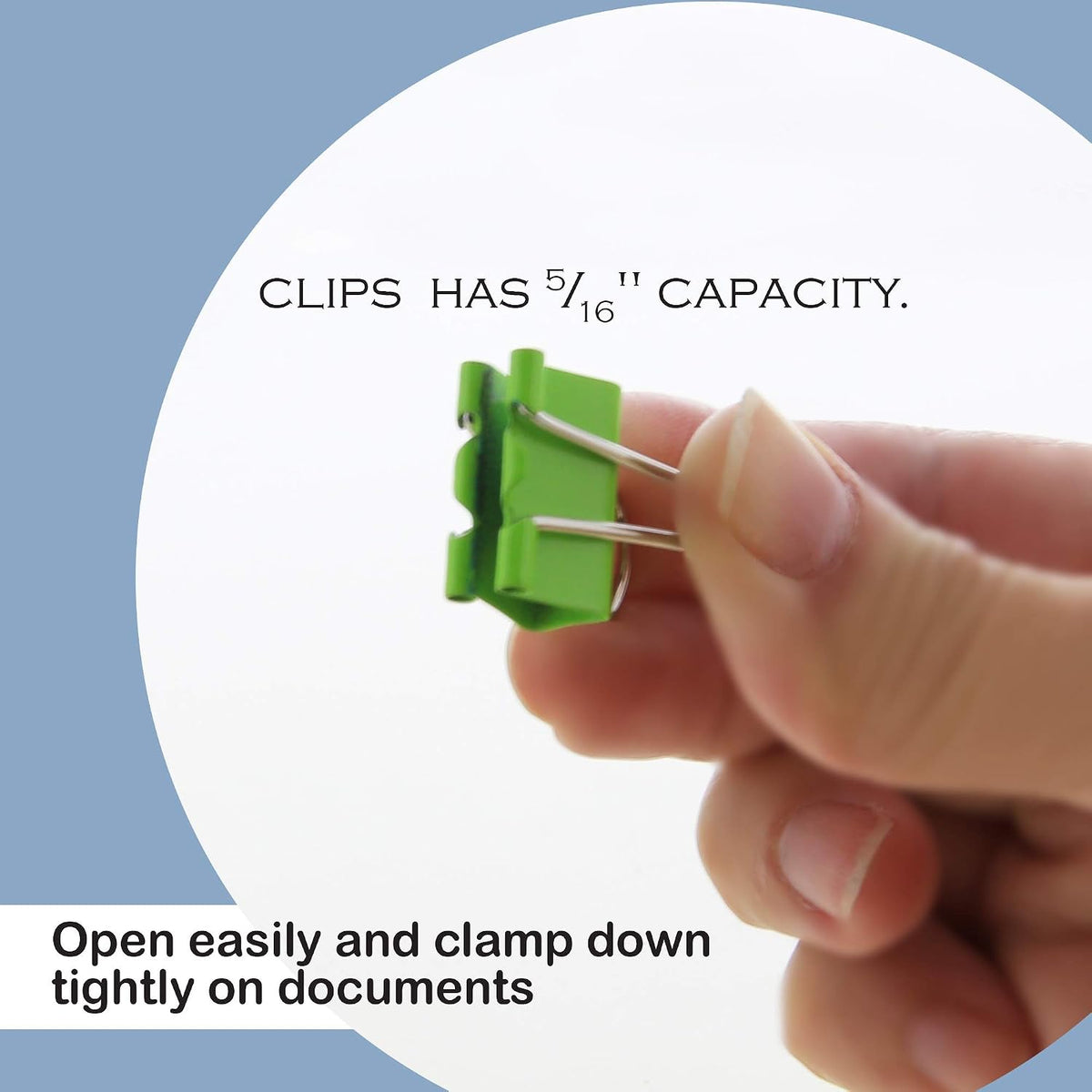 Bazic binder clips with handles folded down for flat storage