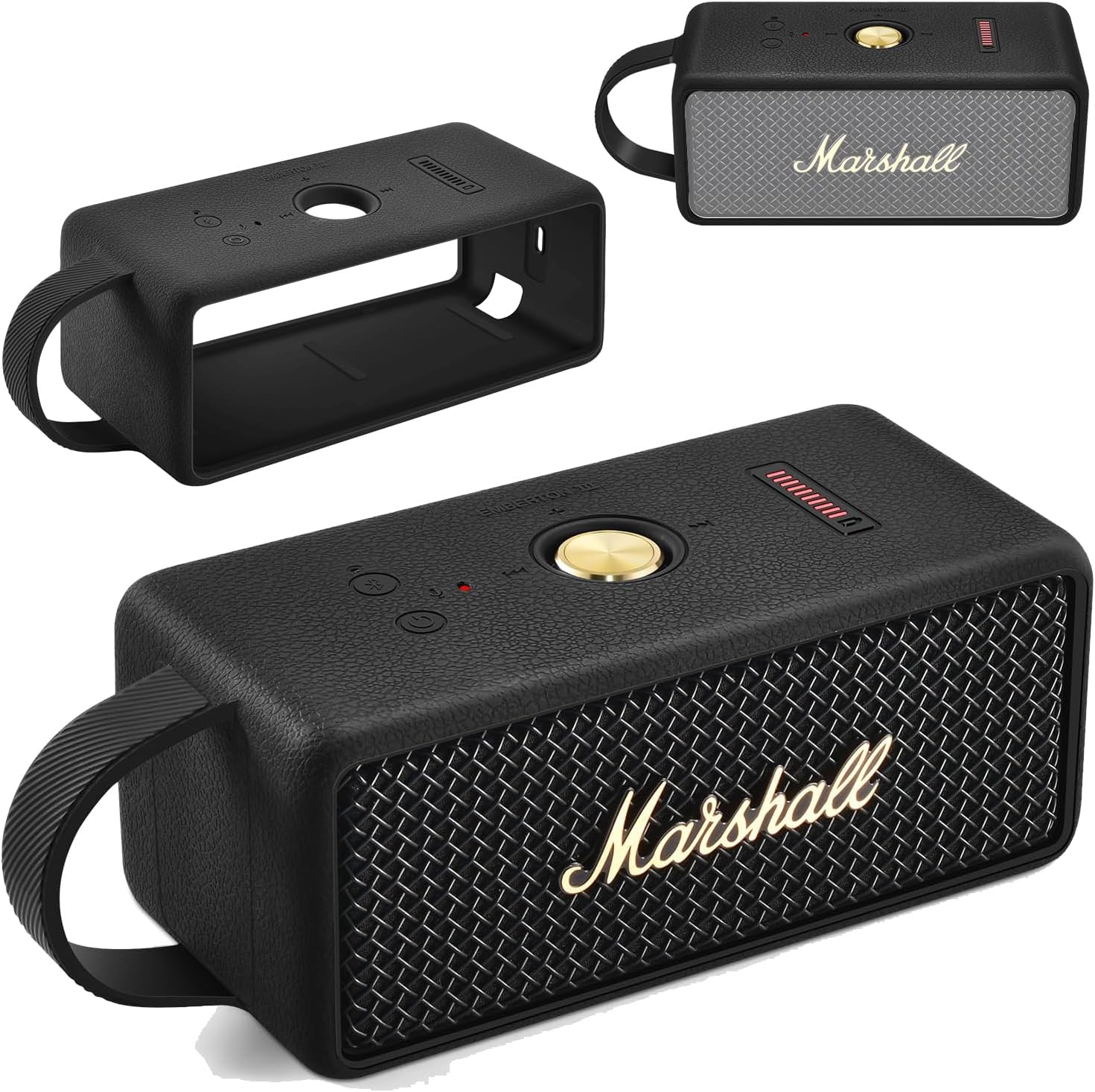 Ferbao silicone case for Marshall Emberton III front view showing precise cutouts