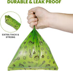 Detailed view of the easy tear perforation on the pet waste roll.