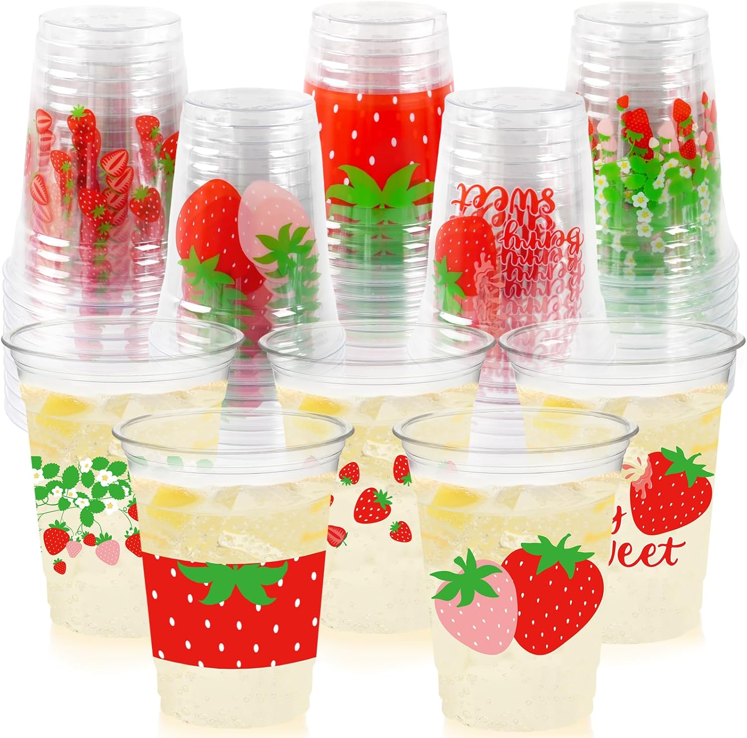 Cuploov strawberry party decoration cups front view