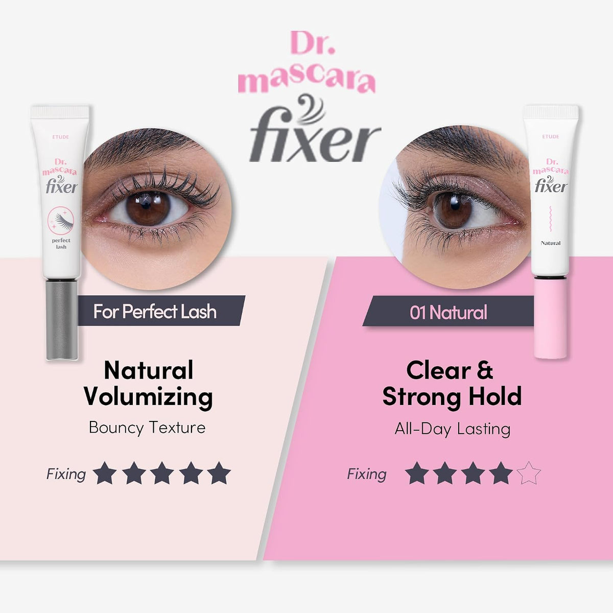 ETUDE Dr Mascara Fixer clear gel application brush