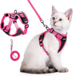 rabbitgoo Cat Harness and Leash Set, Escape Proof Soft Adjustable Vest Harnesses for Outdoor Walking, Easy Control Breathable Kitten Jacket with Reflective Strips, Pink & Purple, X-Small - Image 13