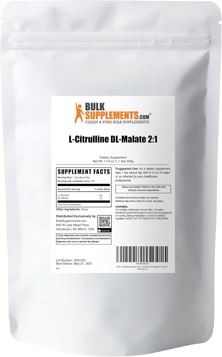 BulkSupplements muscle recovery supplement powder mixing in water shaker