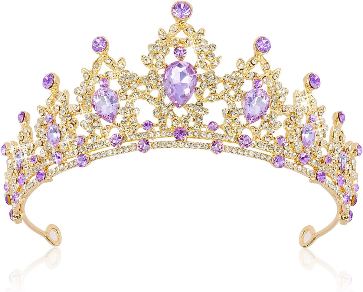 SuPoo Wedding Crowns for Women Tiara for Girls Crystal Princess Queen Crown Rhinestone Birthday Tiara Headband Red Black - Image 10