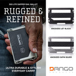 Dango slim minimalist wallet profile view with elastic cash band