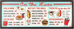 Open Road Brands on the menu embossed metal sign front view diner decor
