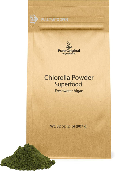 PURE ORIGINAL INGREDIENTS Chlorella Powder (2 lb) Superfood, Freshwater Algae, Natural - Image 1