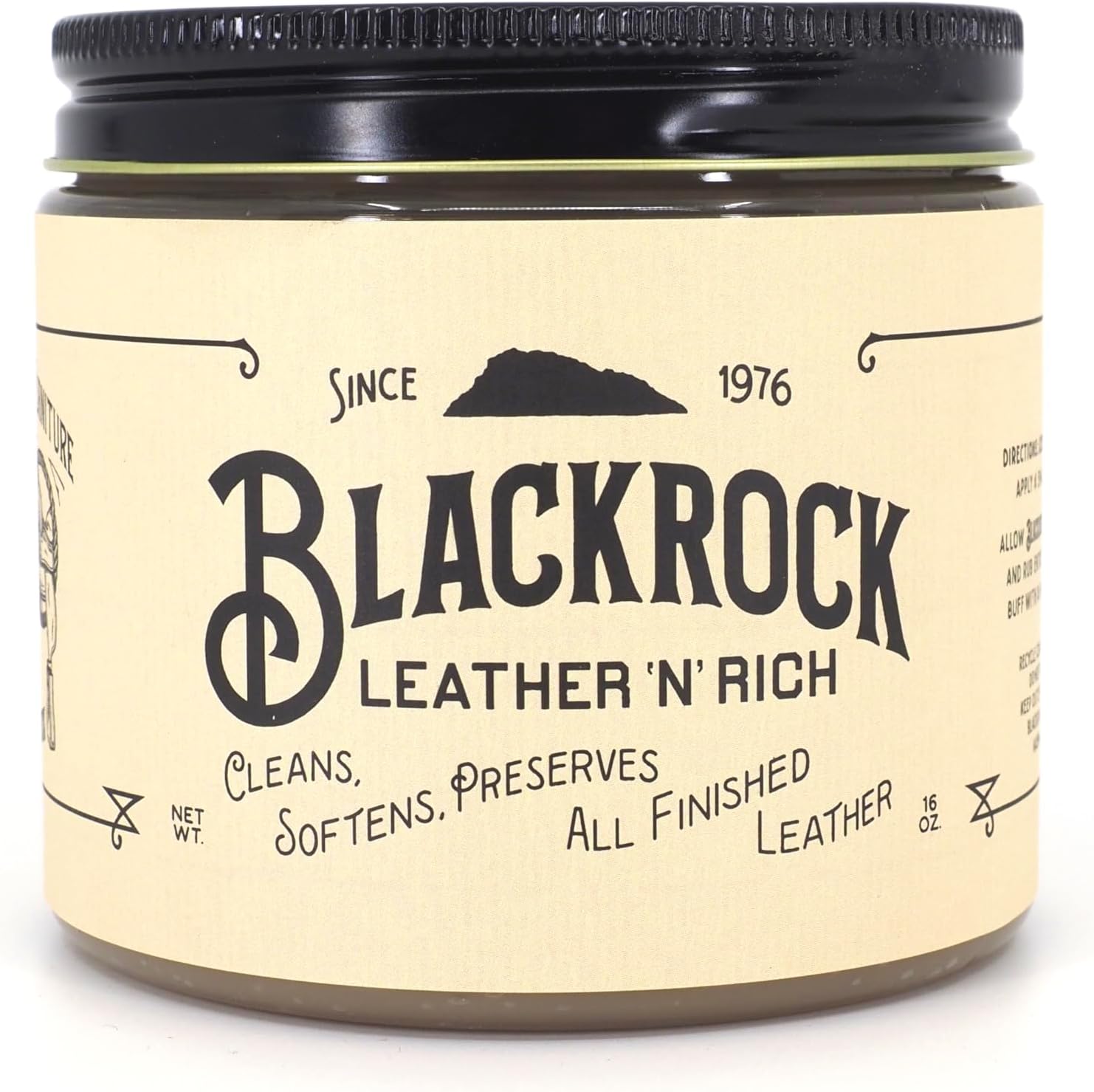 Blackrock Leather N Rich 16 oz Leather Cleaner & Conditioner, Premium 2-in-1 Care, Made in USA – Leather Balm for use on Furniture, Car Interiors, Saddles & Horse Tack, Shoes, Bags, and Jackets - Image 1