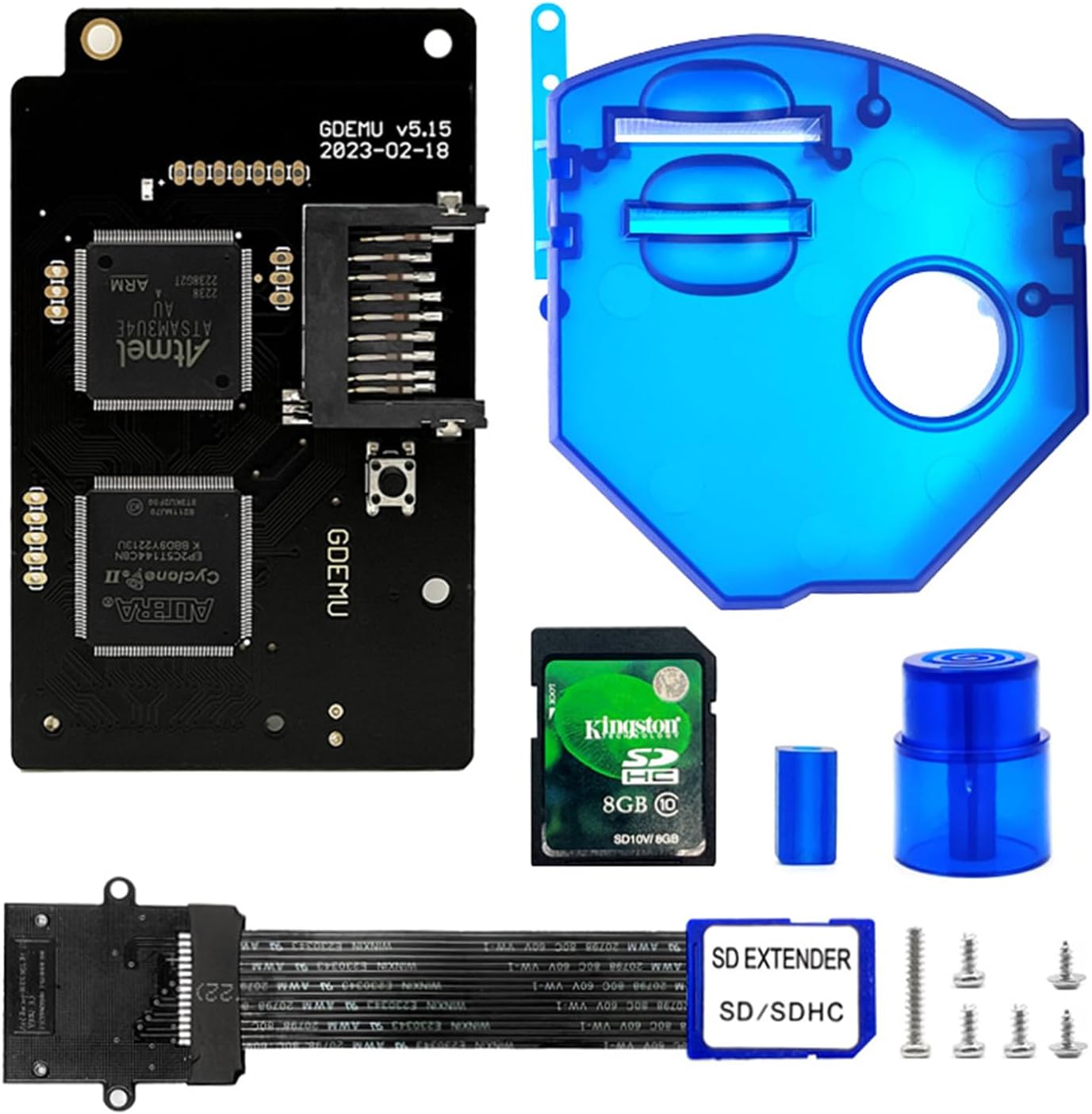 Covozama Gdemu V5.15 optical drive emulation board front view for Sega Dreamcast retro console modifications.