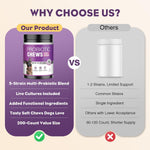 Dog eating chicken flavored probiotic digestive chew