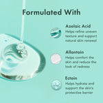 Rael acne care and pore minimizing serum bottle with ingredients listing visible