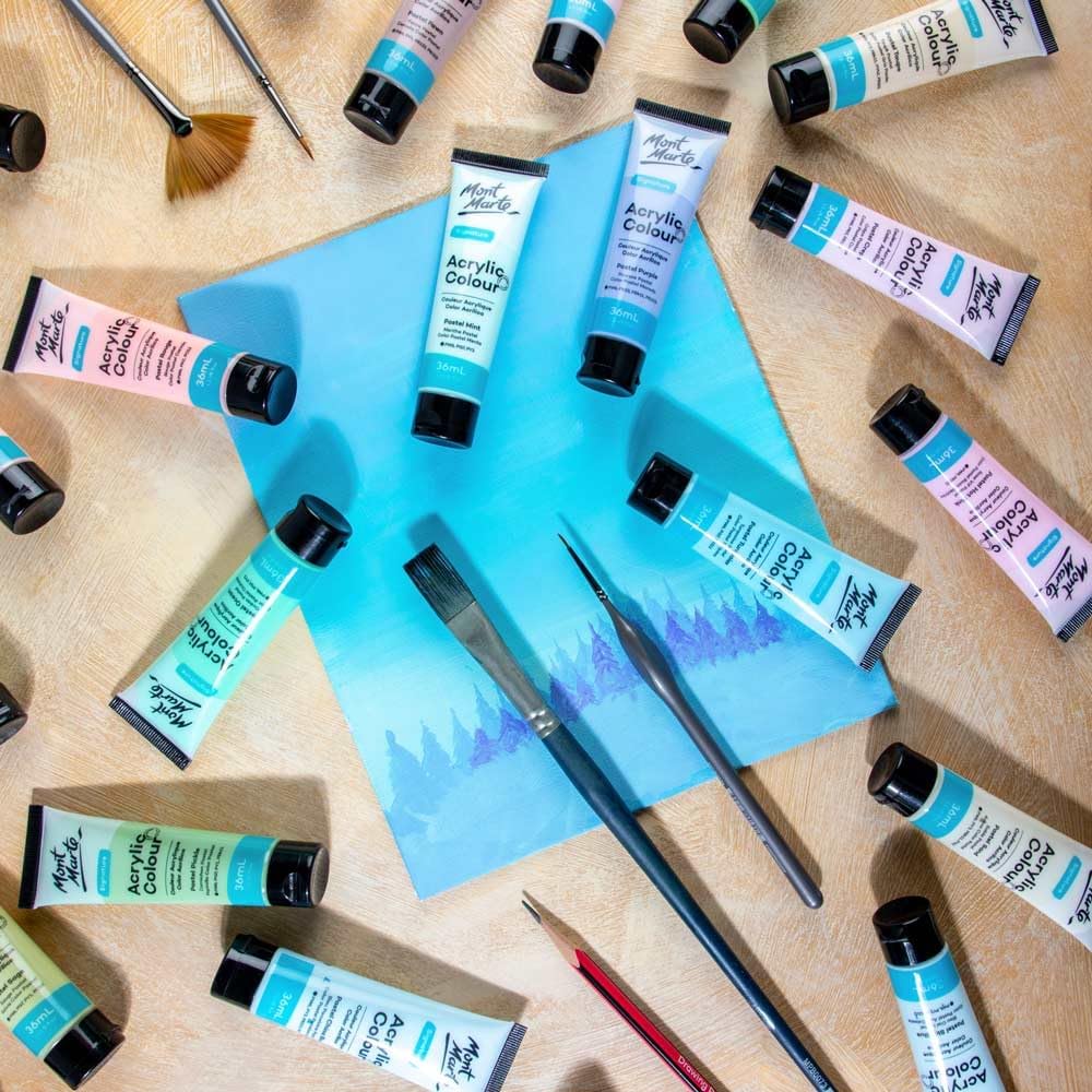 Mont Marte pastel paint set close up of container