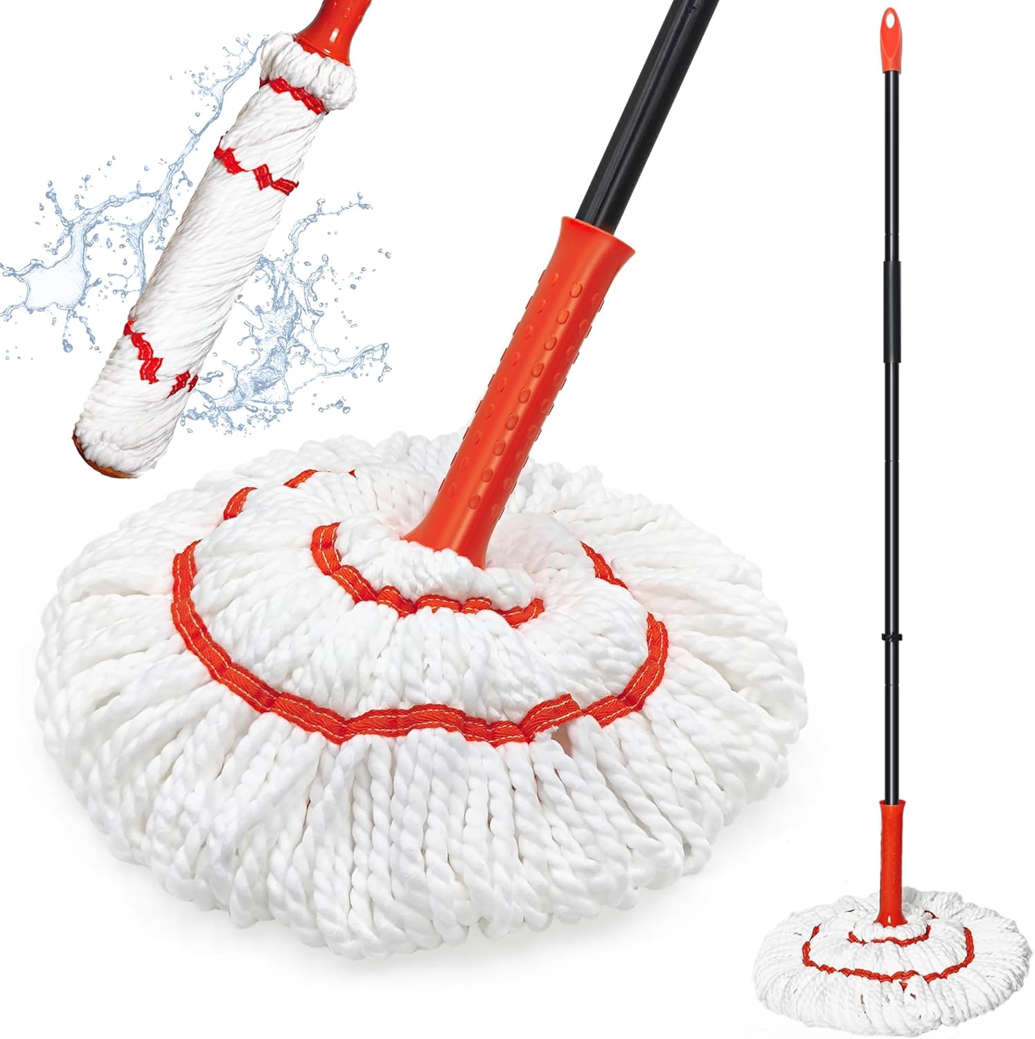TidyBliss self wringing twist mop front view showcasing microfiber head for floor cleaning