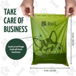 Reli leak proof pet poop rolls showing twenty four roll pack packaging