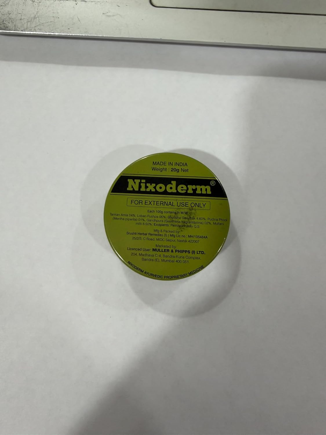 Nixoderm For Skin Problems Ointment front view spot treatment