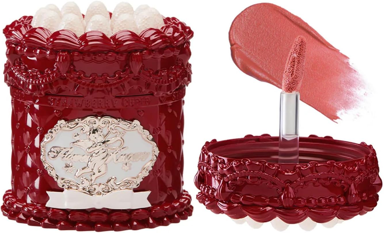 Flower Knows Strawberry Cupid Cake Lip Cream front view collectible jar