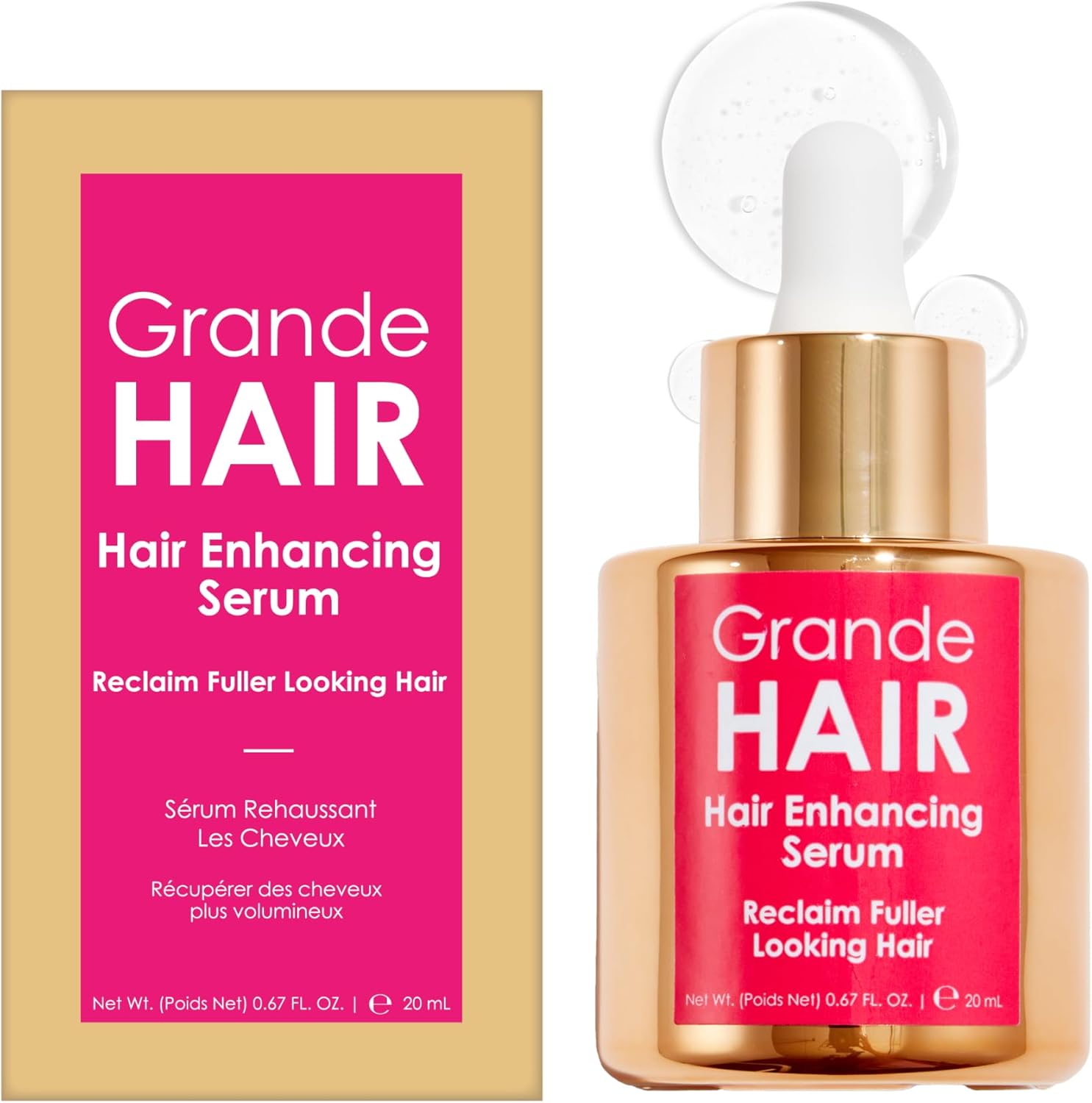 Grande Cosmetics GrandeHAIR Enhancing Serum front view packaging