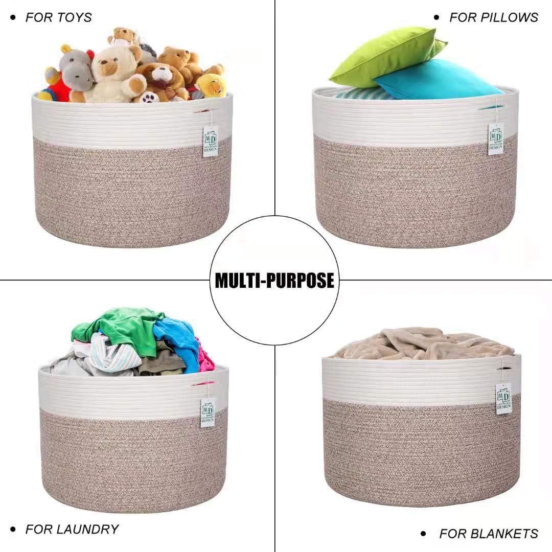 Mintwood Design woven rope hamper displaying close-up fabric texture