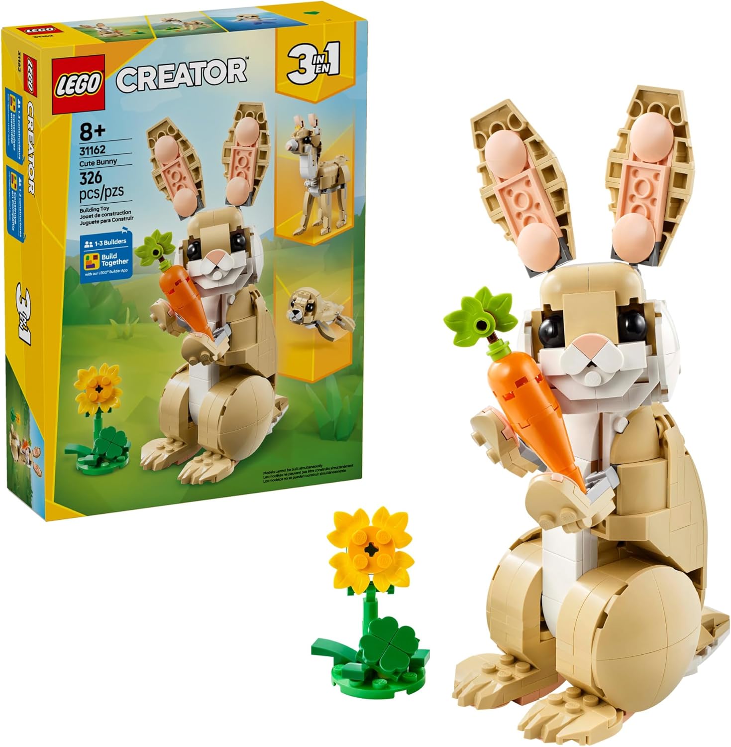 LEGO Creator 3 in 1 Cute Bunny 31162 front of box