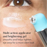 Applying Bliss eye gel with rollerball applicator