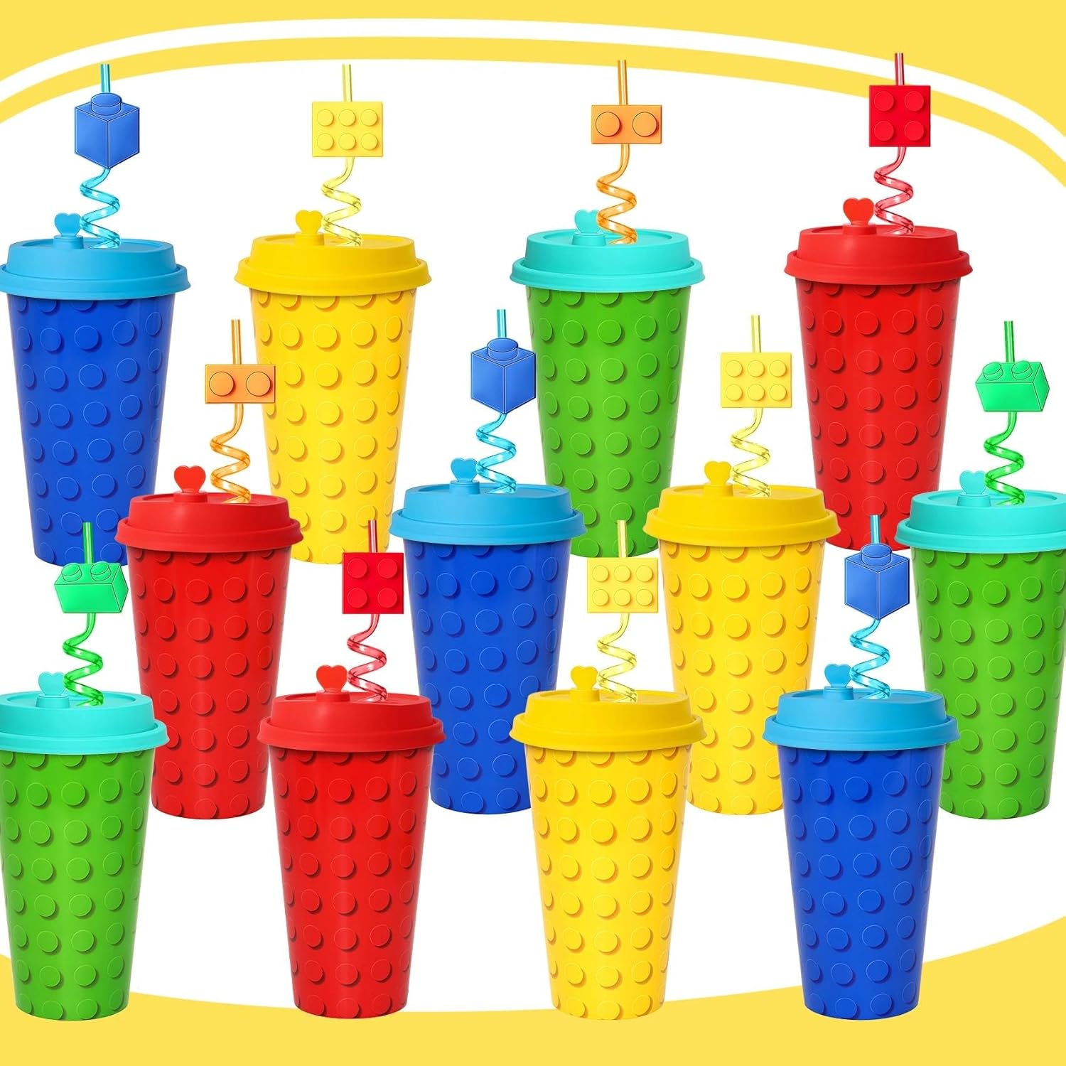 FZR Legend building blocks party favor cups set front view