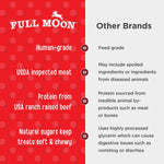 Full Moon USA imported human grade pet treats back label ingredients