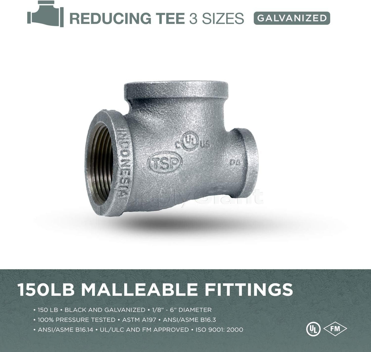 Supply Giant reducing tee side profile