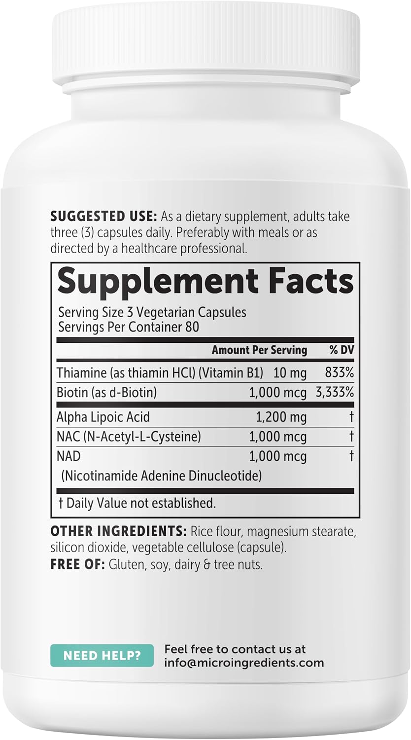 Micro Ingredients Alpha Lipoic Acid side profile of bottle