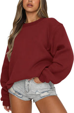 Fanway&EC Women's Long Sleeve Sweatshirt Casual Crewneck Oversized Pullover Hoodies Fall Tops - Image 13