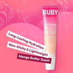 Mango butter infused lip gloss texture swatch