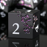 Acient Silver Bloodstained Metal Dice Set DND, DNDND 7PCS Metallic Halloween Die with Metal Case for Dungeons and Dragons Tabletop Games - Image 9