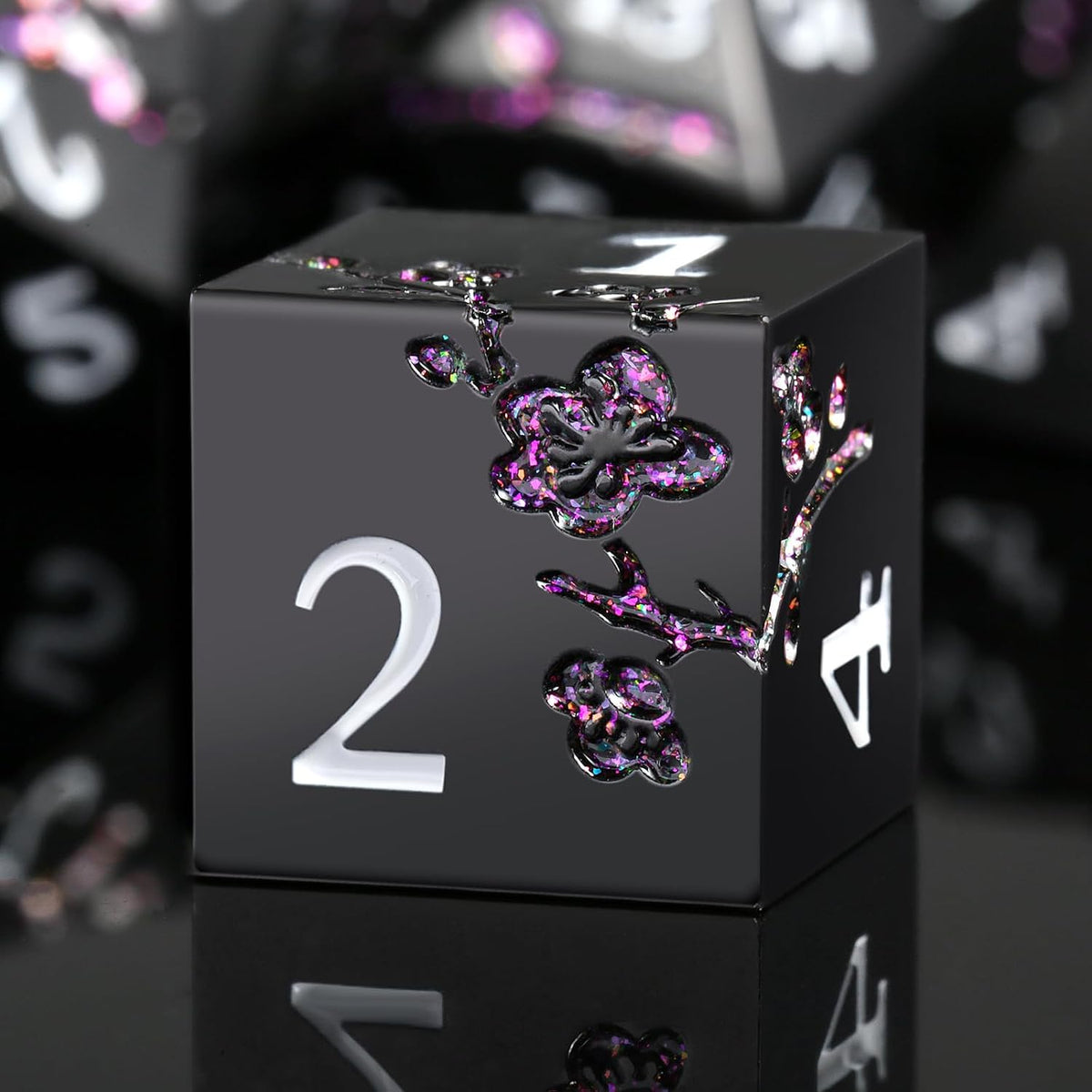 Acient Silver Bloodstained Metal Dice Set DND, DNDND 7PCS Metallic Halloween Die with Metal Case for Dungeons and Dragons Tabletop Games - Image 9