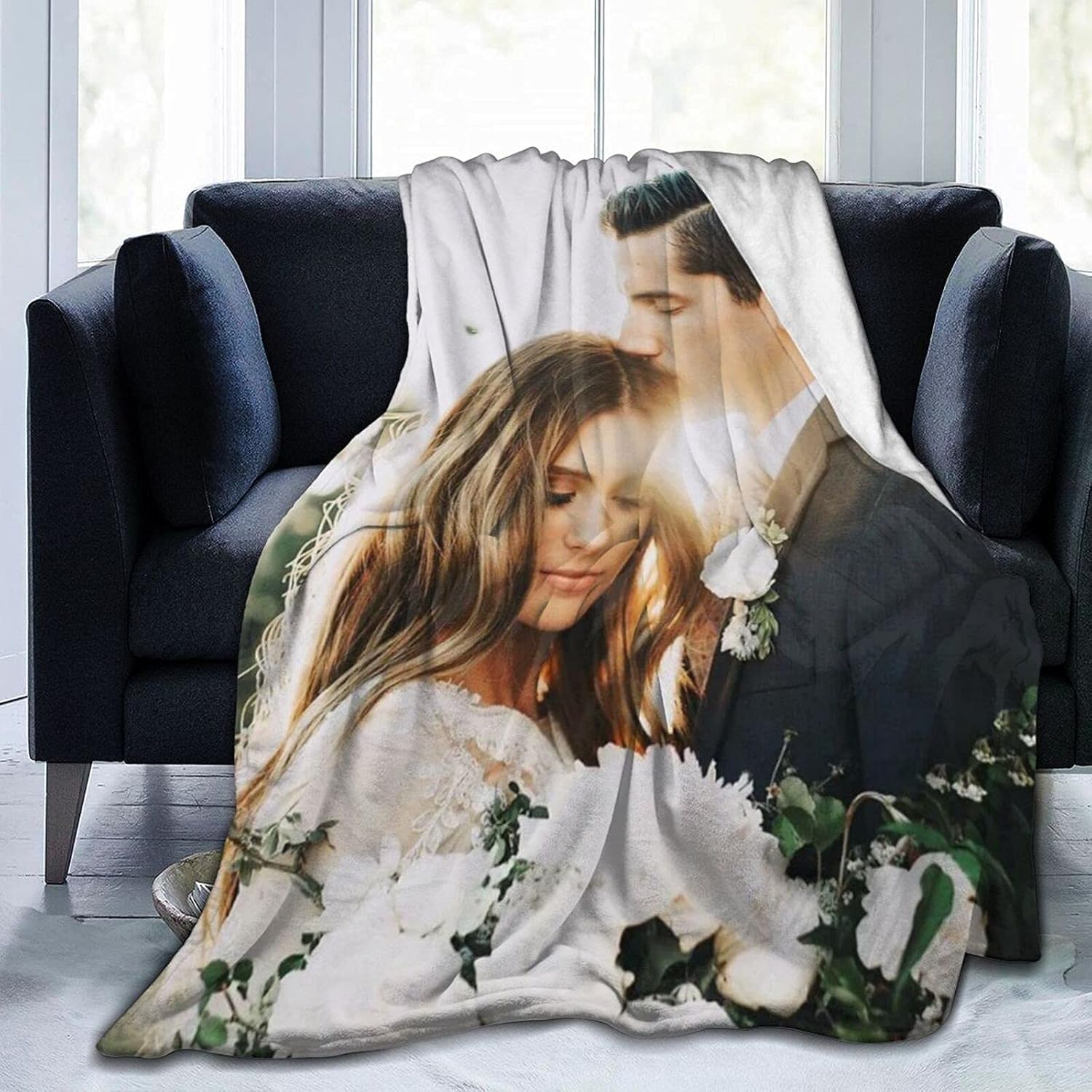 Qetxvi custom photo flannel blanket front view