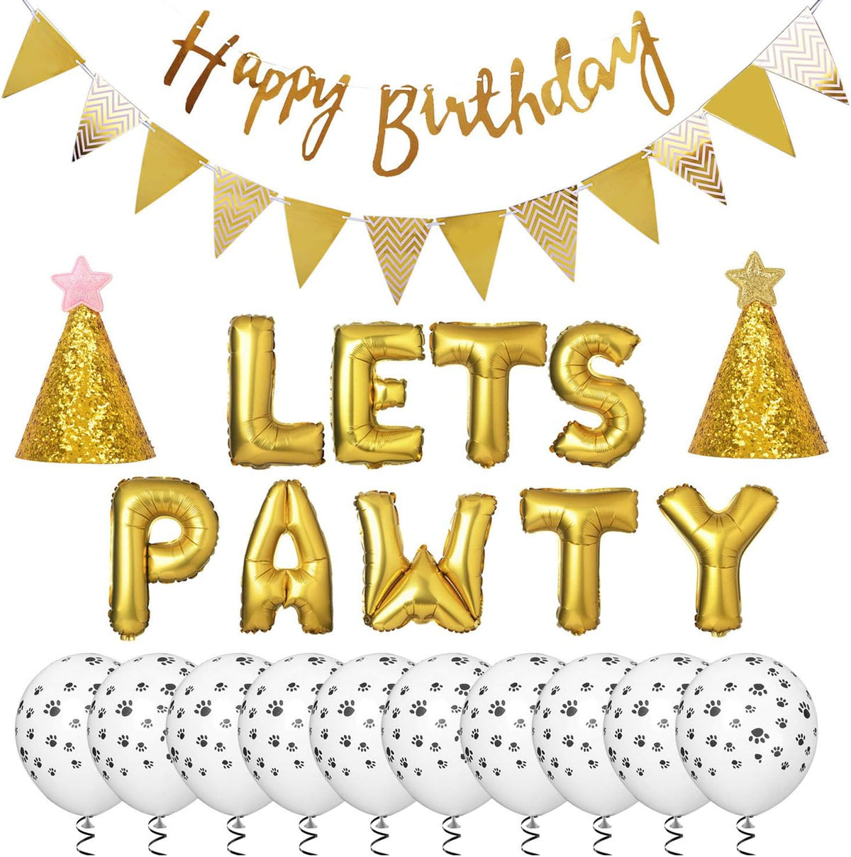 Legendog lets pawty foil balloons and banner setup