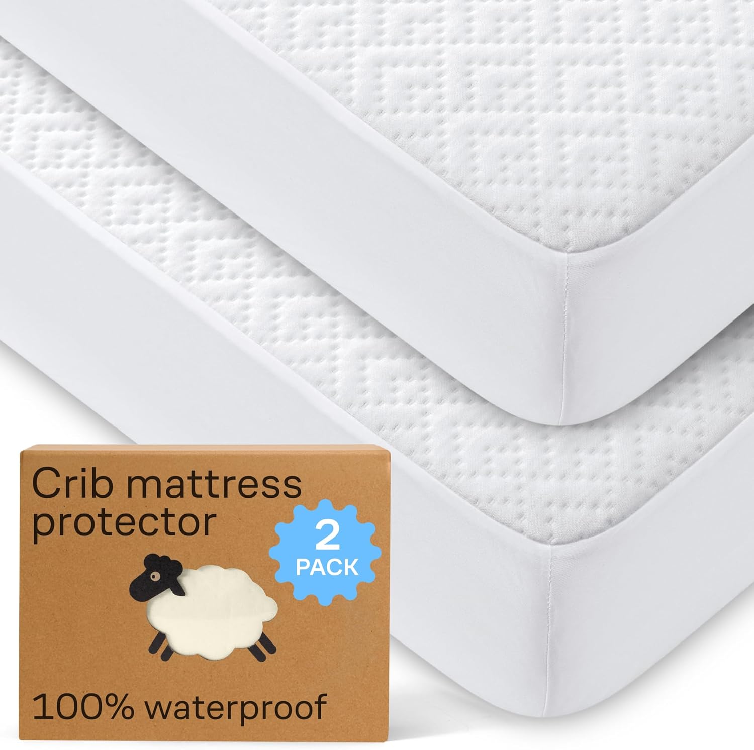 Niagara Sleep Solution crib mattress protector pack front view showcasing quilted texture