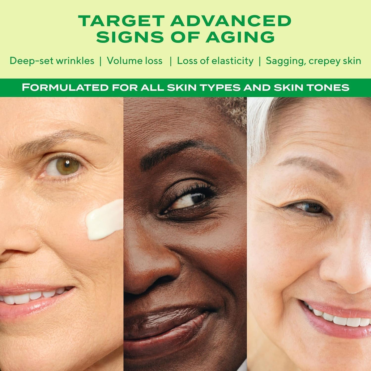 Applying Murad retinal cream to the face and neck for contour lifting results.