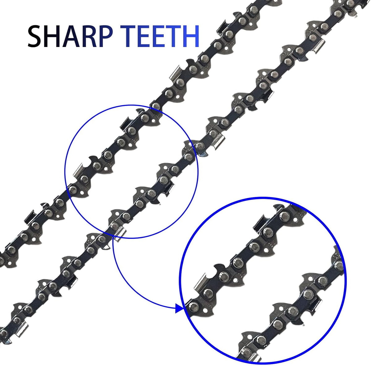 Opuladuo chainsaw chain steel teeth detail view