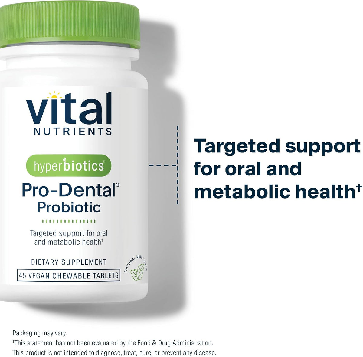 Hyperbiotics Pro Dental Probiotic chewable tablets closeup view