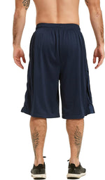 HQUEC athletic mesh gym shorts side pocket detail