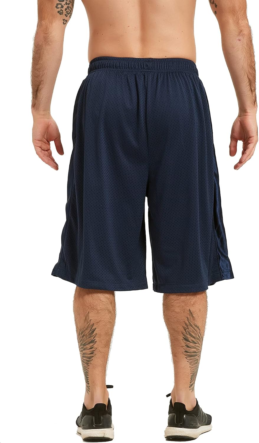 HQUEC athletic mesh gym shorts side pocket detail