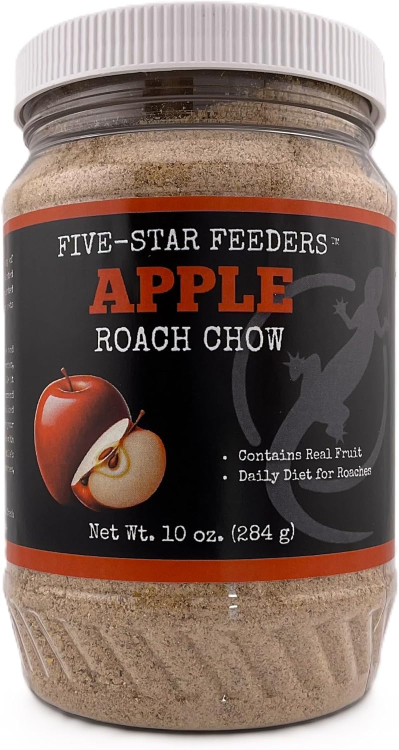 Close-up of clean sweet-smelling roach chow mix with dried apples and whole grains