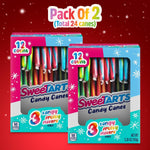 SweeTARTS Christmas candy canes showing blue punch green apple and cherry varieties