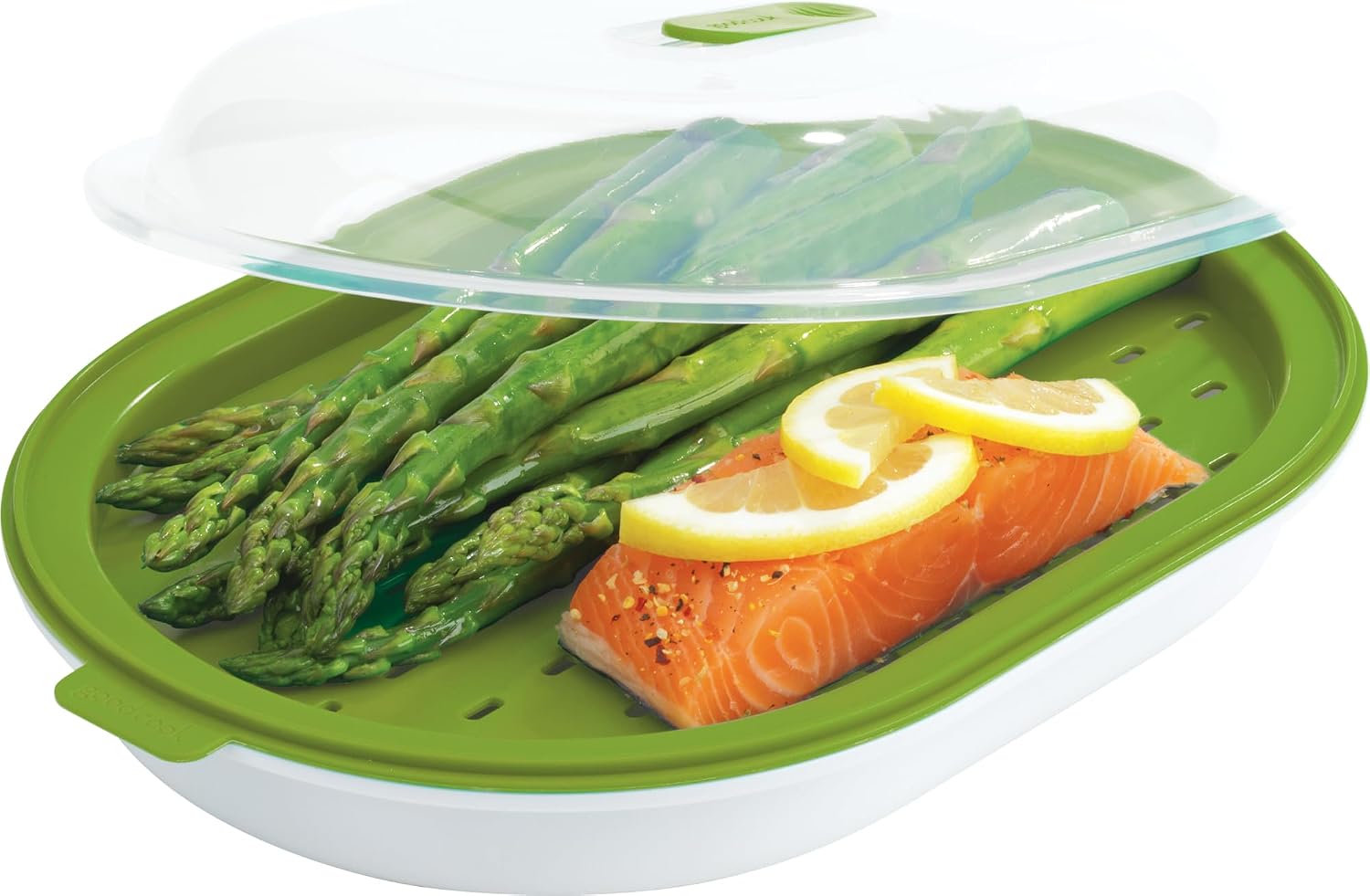 GoodCook Everyday Microwave Food Steamer - Vegetable & Fish Cooker, Preserves Vitamins & Nutrients, Quick Dinner & Meals, Adjustable Steam Release Vent - Image 1