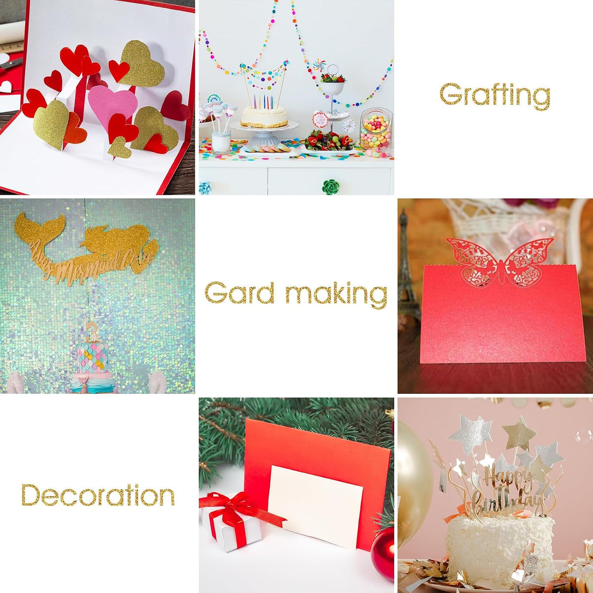 Xjoviative white cardstock paper cut and punched samples
