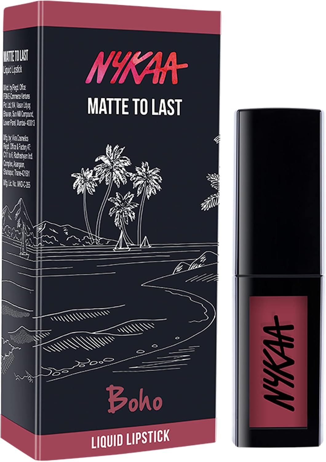 Nykaa matte to last liquid lipstick bottle side profile