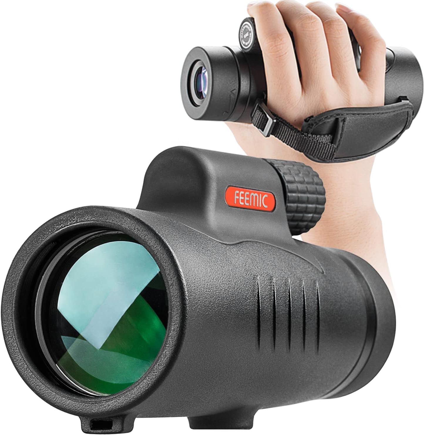 Feemic 8x42 high power monocular telescope front view for bird watching