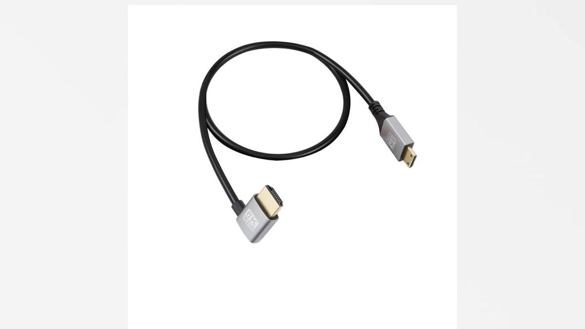 Authentic RIIEYOCA 0.5 meter coiled HDMI cable showing complete product package
