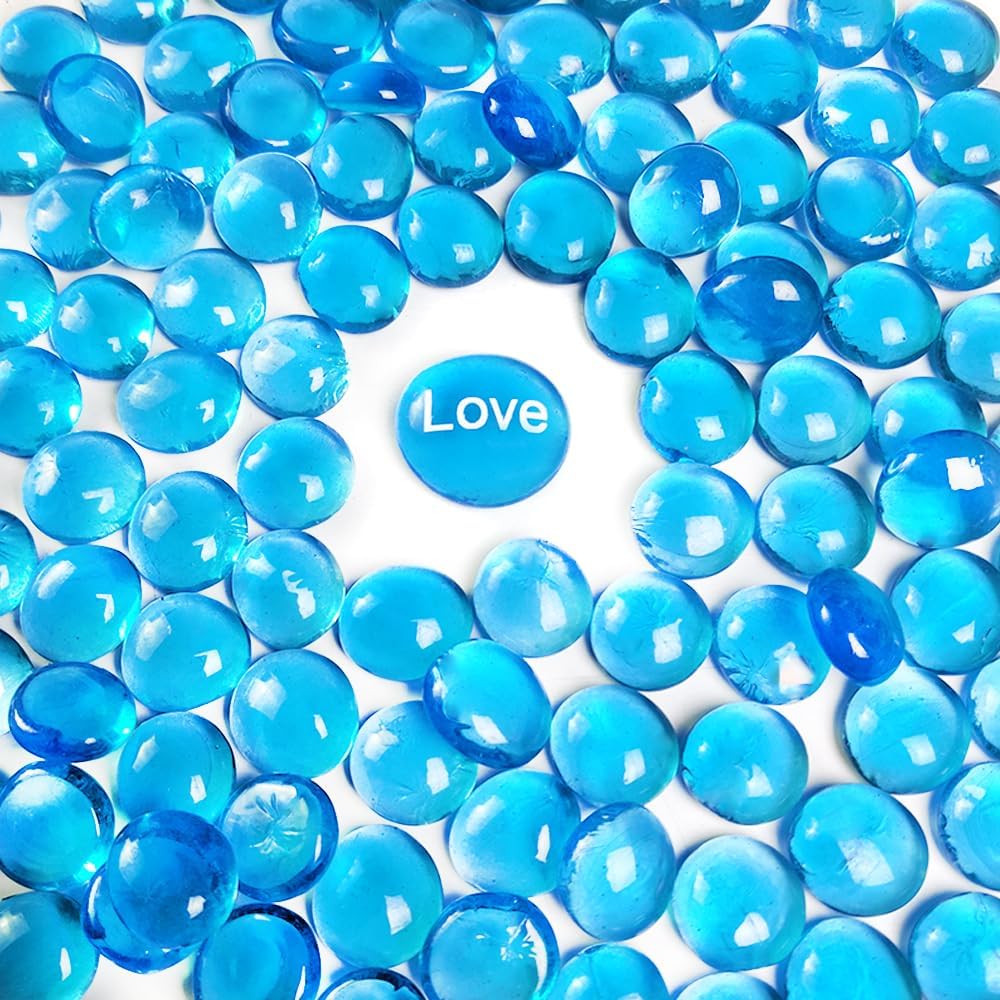 HappyFiller 5 LB 500 Pcs Clear Flat Marbles Glass Gems | Vase Filler Decorative Candle Holder Stones Fountain Rocks,Fish Tank Pebbles,Fire Pit Glass Beads Fireplace Decor - Image 14
